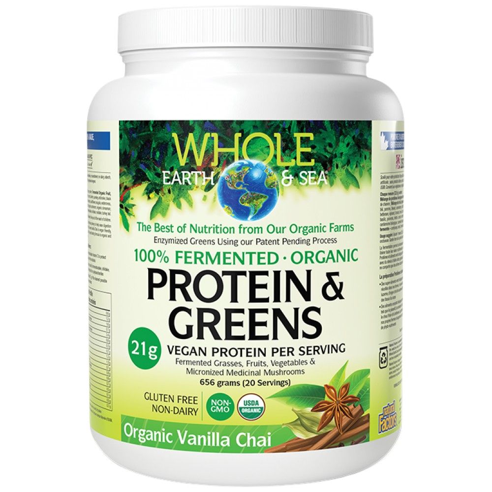 Whole Earth & Sea | 100% Fermented Organic Protein and Greens, Chocolate - 656 грама - Feel You