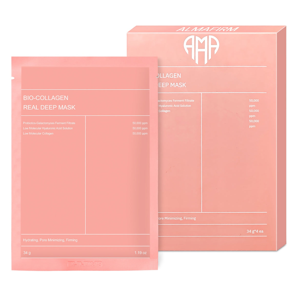 Корейска Маска за лице с био-колаген, хиалурон, серамиди и пептиди – 1 кутия (4 броя) - Feel You