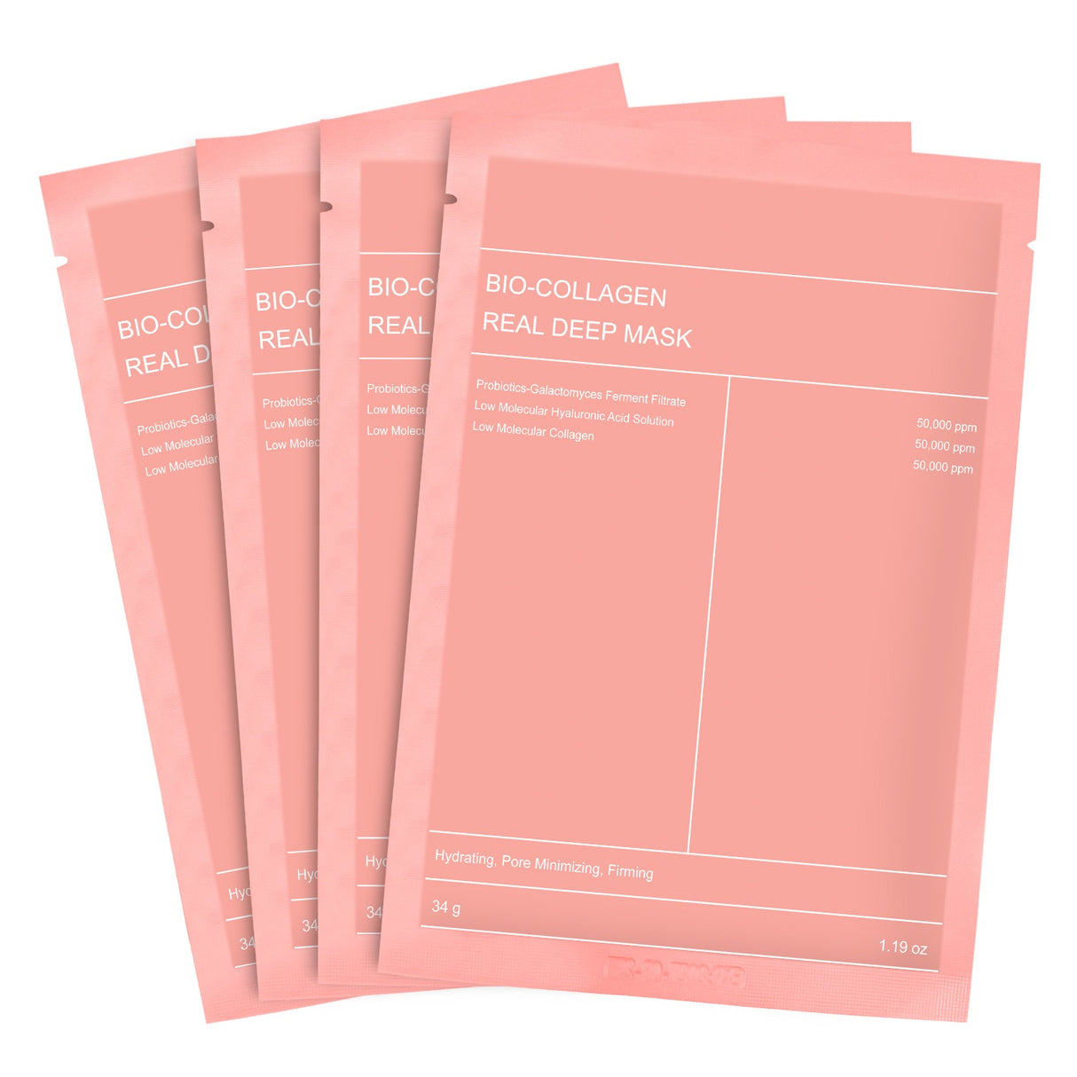 Корейска Маска за лице с био-колаген, хиалурон, серамиди и пептиди – 1 кутия (4 броя) - Feel You