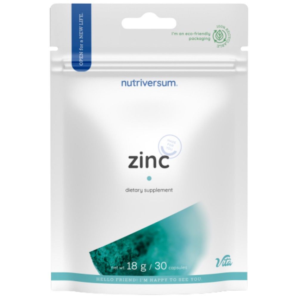 Zinc Caps | 25 mg Zinc Oxide - 30 капсули - Feel You