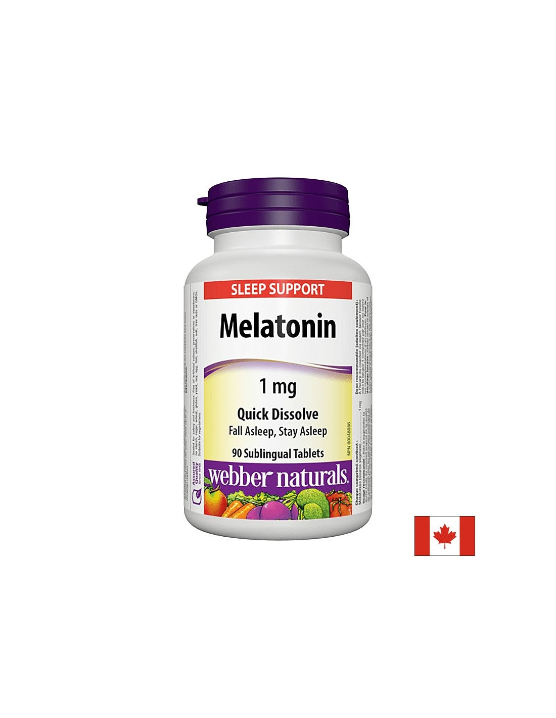 При безсъние - Мелатонин 1 mg, 90 сублингвални таблетки Webber Naturals - Feel You
