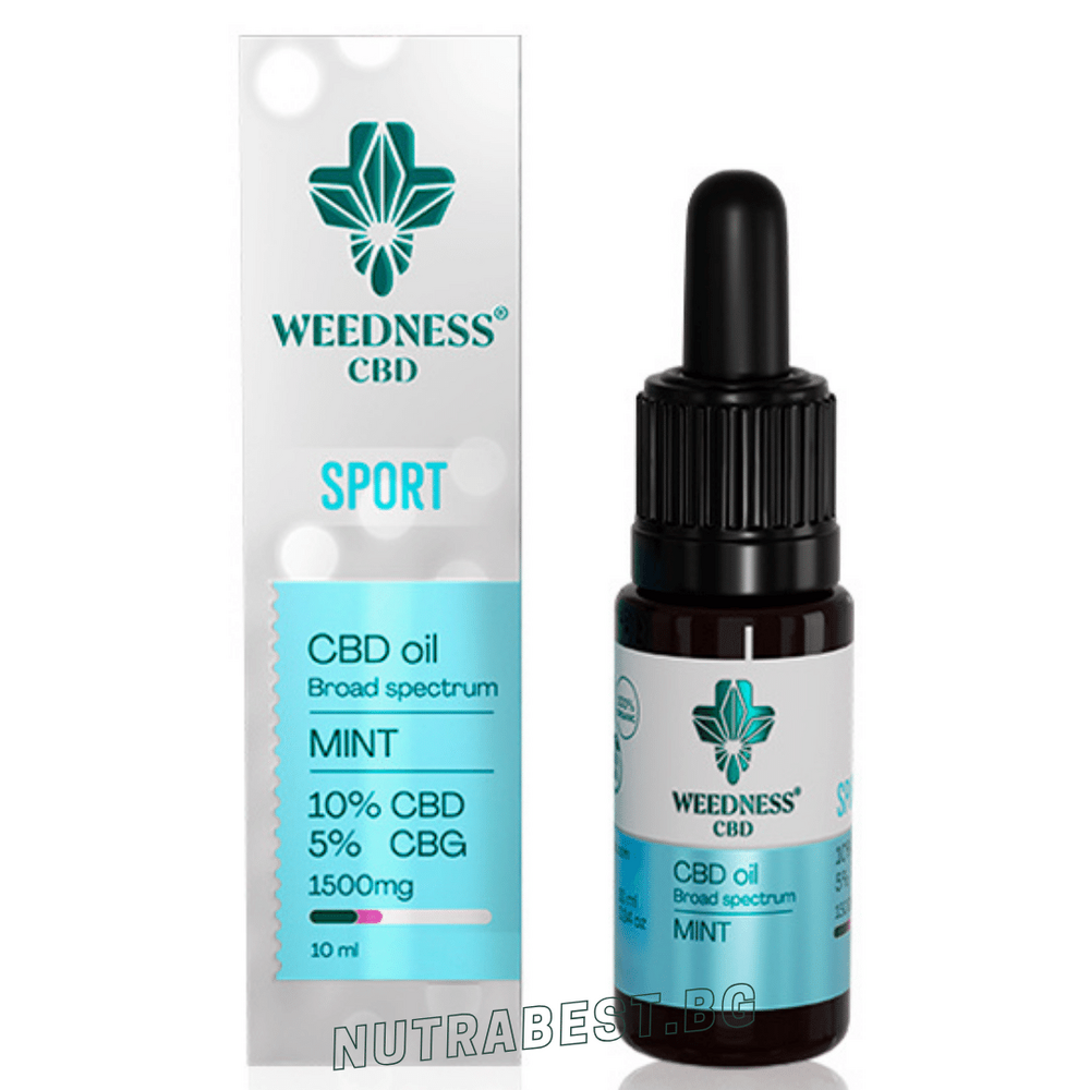 Спорт СБД масло 10% + CBG 5% широк спектър|Мента (10ml) Weedness СБД - Feel You