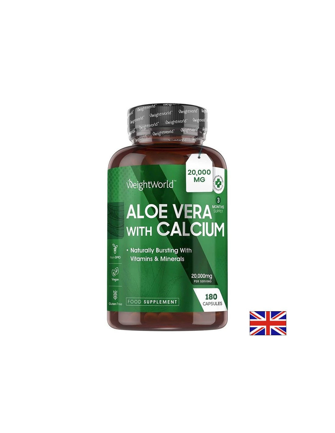 Стомашно-чревен тракт - Алое Вера10 g + Калций 75 mg, 180 капсули - Aloe Vera - Feel You