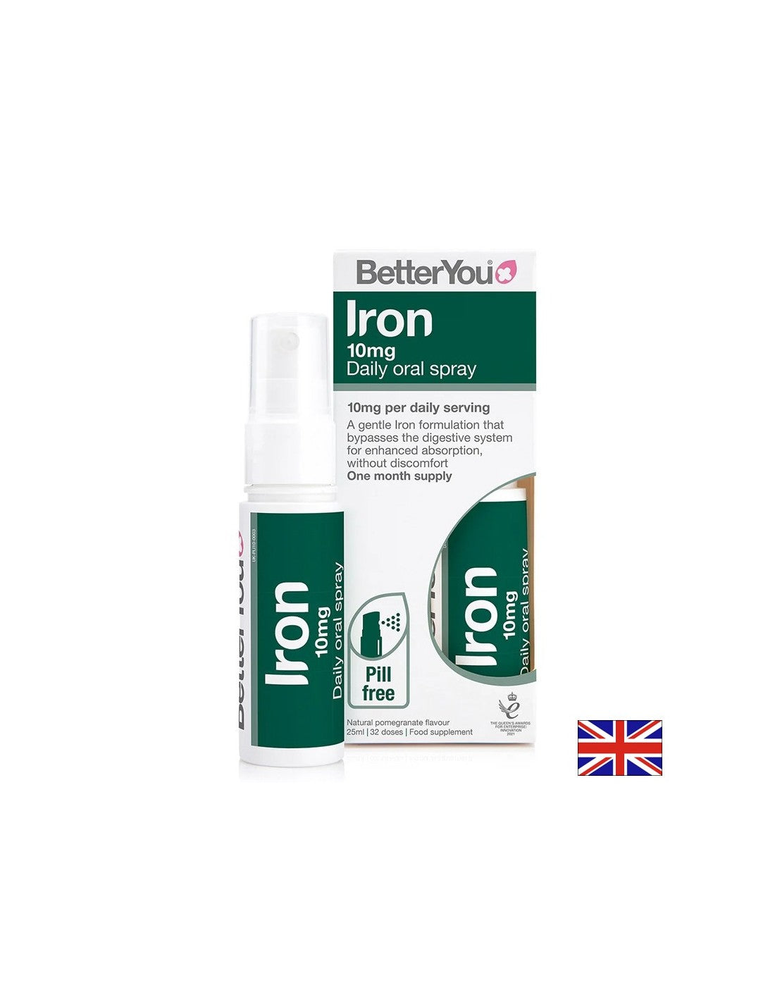 Желязо – Подкрепа при ниски нива на хемоглобин и умора, 10 mg, 32 впръсквания, 25 ml спрей - Feel You