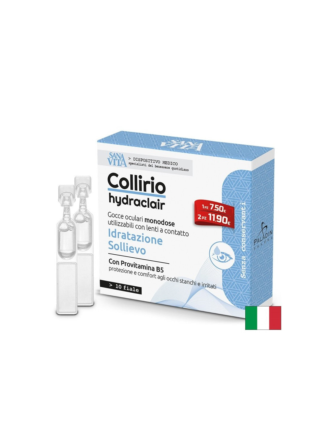 Овлажняващи капки за очи, 10 монодози x 0.35 ml - Feel You