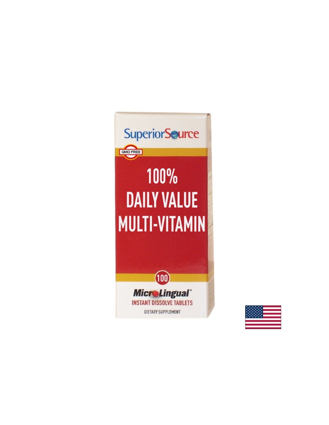 Мултивитамини - 100% Daily Value Multi-Vitamin, 100 сублингвални таблетки Superior Source - Feel You