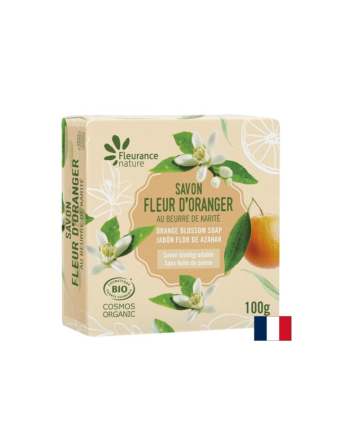Сапун с портокалов цвят Био, 100 g Fleurance Nature - Feel You