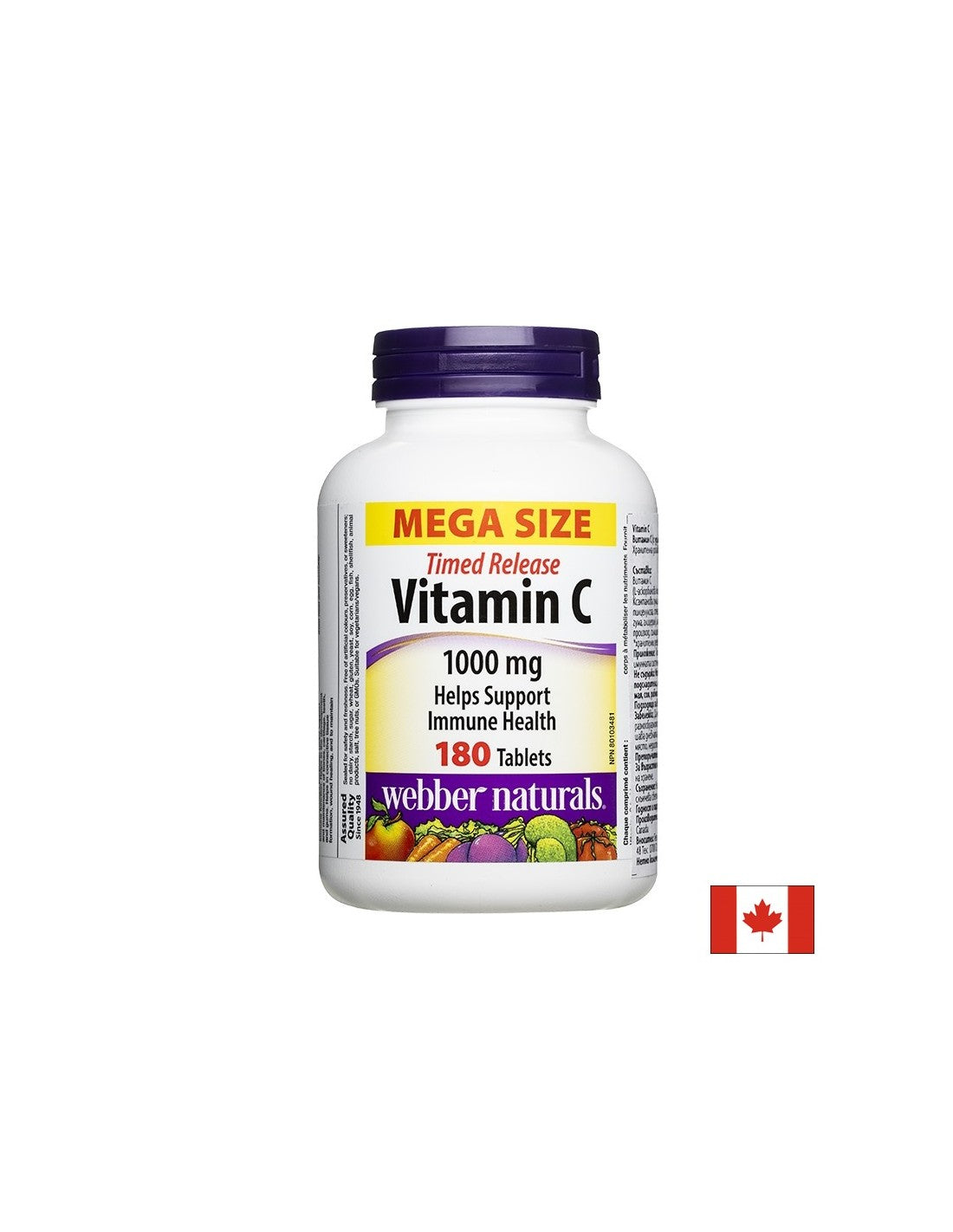 Витамин С с удължено освобождаване – Имунитет, антиоксидантна защита и енергия, 1000 mg, 180 таблетки - Feel You