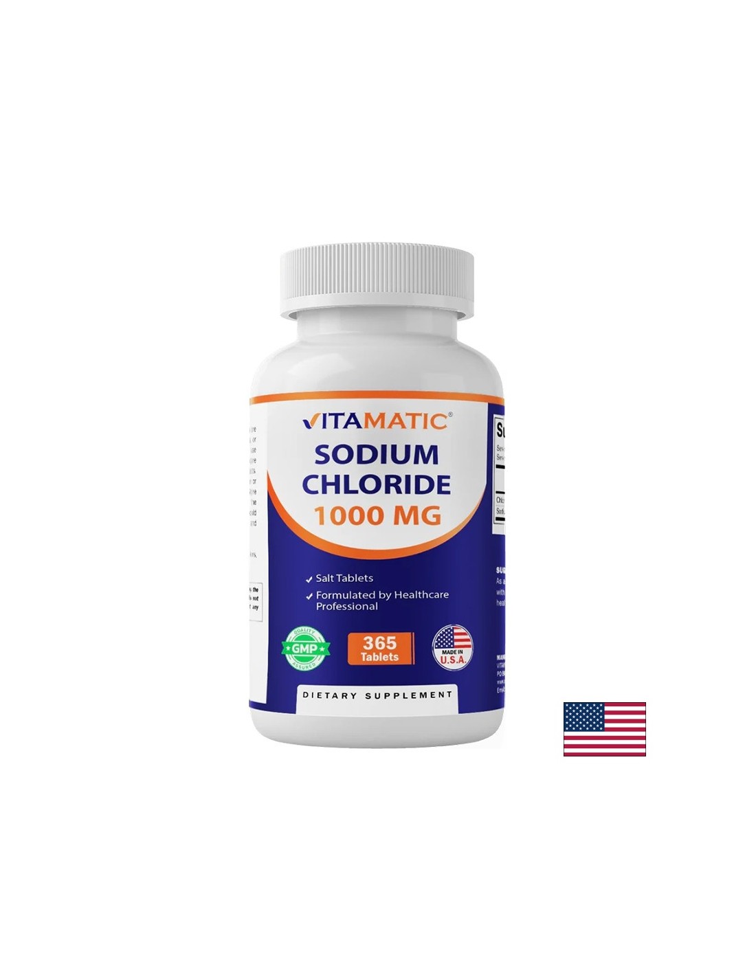 Натриев хлорид – Електролитен баланс и хидратация, 1000 mg, 365 таблетки - Feel You