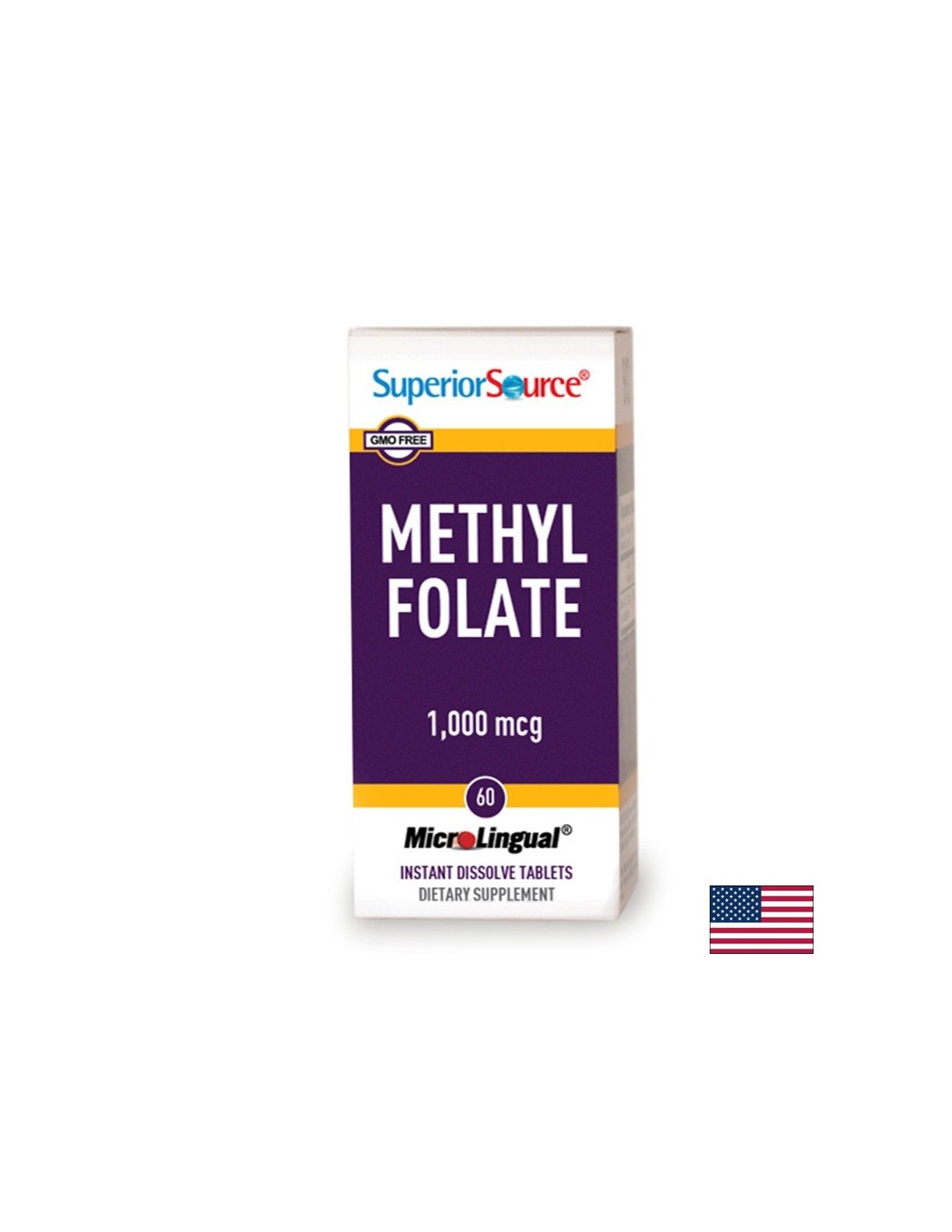 Метилфолат (метилирана фолиева киселина), 1000 mg х 60 сублингвални таблетки Superior Source - Feel You