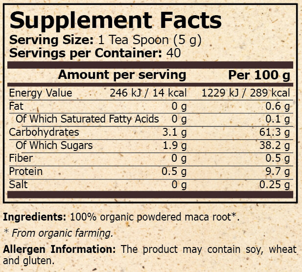ORGANIC MACA - 200 g - Feel You