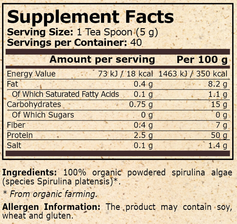 ORGANIC SPIRULINA - 200 g - Feel You