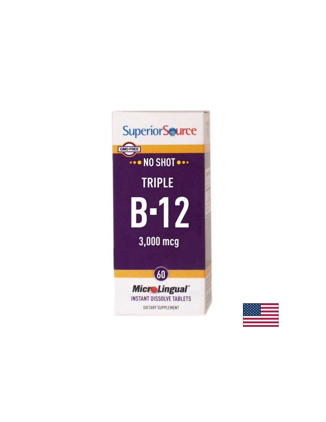 Витамин В12 3000 mcg - Нервна система, 60 сублингвални таблетки Superior Source - Feel You
