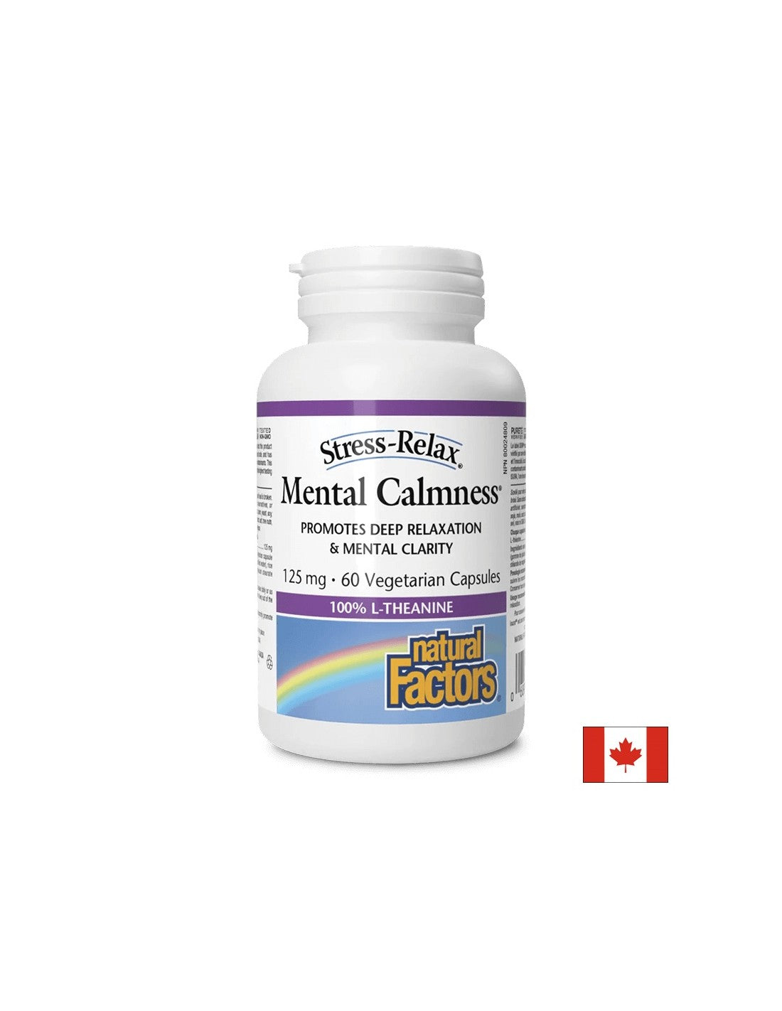 Л-Теанин,125 mg - В подкрепа на нервната система, 60 капсули Natural Factors - Feel You