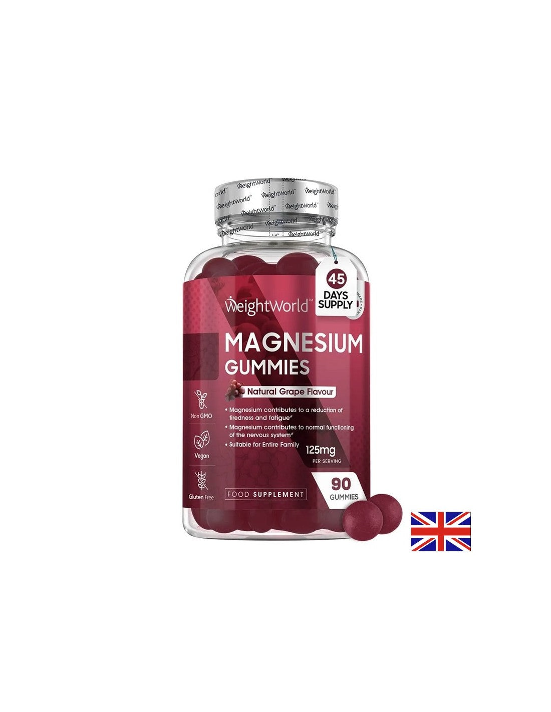Магнезий цитрат 125 mg Мускули, енергия и сърце 90 желирани таблетки - Feel You