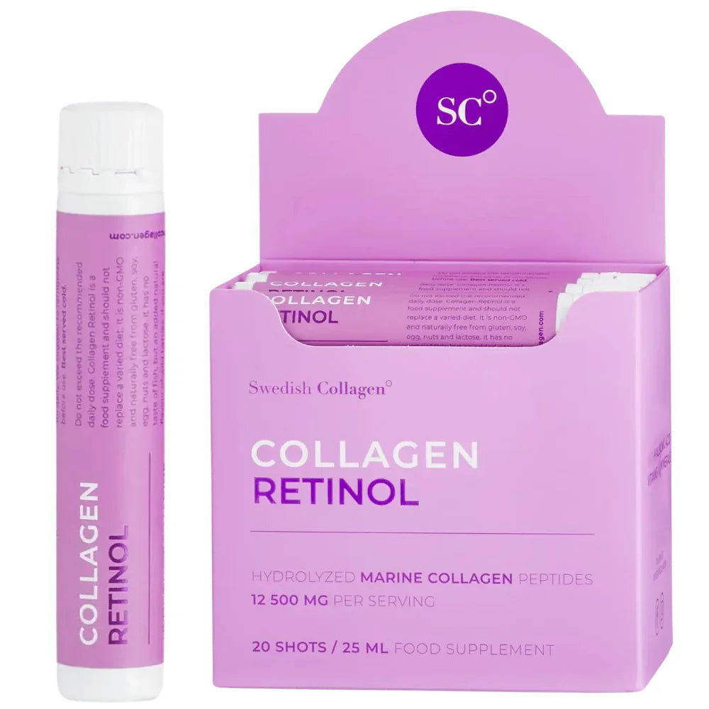 Fish Collagen 12500 mg with Retinol, Hyaluronic Acid, Biotin, MSM /30 pcs x 25 ml/ Swedish Collagen