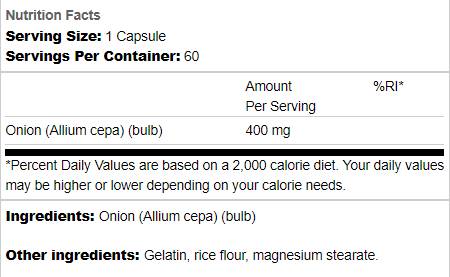 Full Spectrum Onion Bulb 400 mg 60 капсули - Feel You