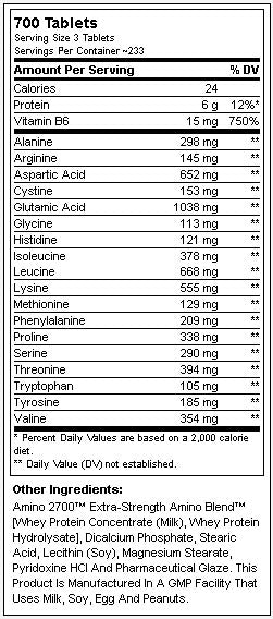 Amino 2700 / 700 Tabs.