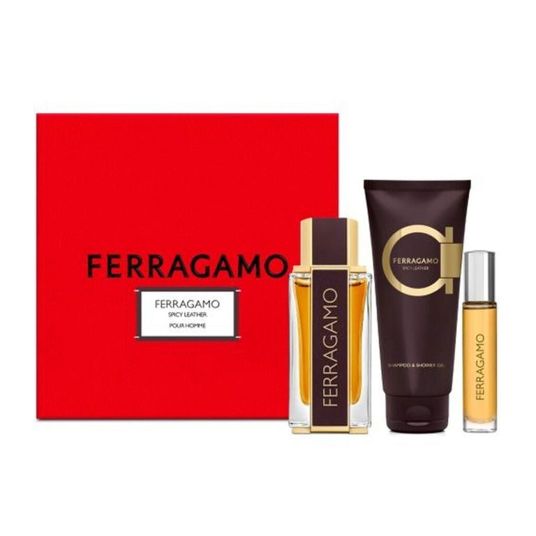 Salvatore Ferragamo – Spicy Leather Eau De Parfum 100ml + Eau De Parfum 15ml + Shower Gel 100ml
