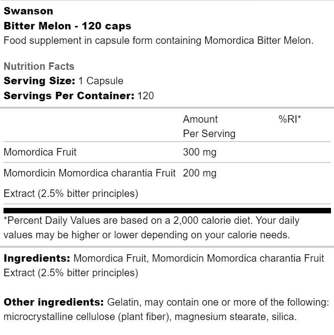 Bitter Melon Extract 500 mg 120 капсули - Feel You