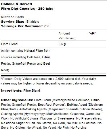 Fibre Diet Complex - 250 Таблетки - Feel You