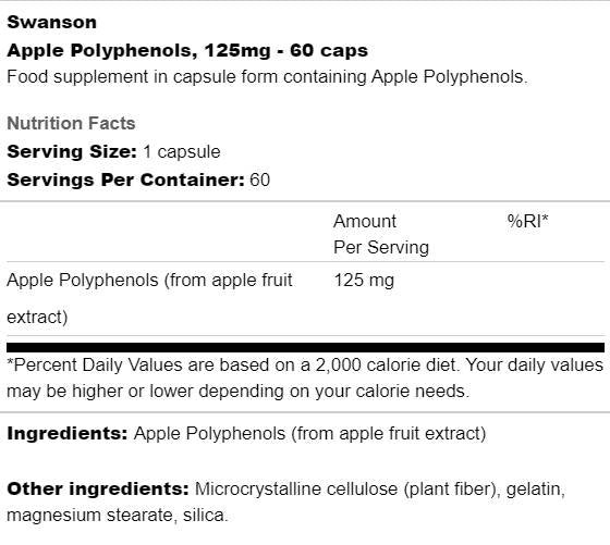 Apple Polyphenols 125 mg 60 капсули - Feel You