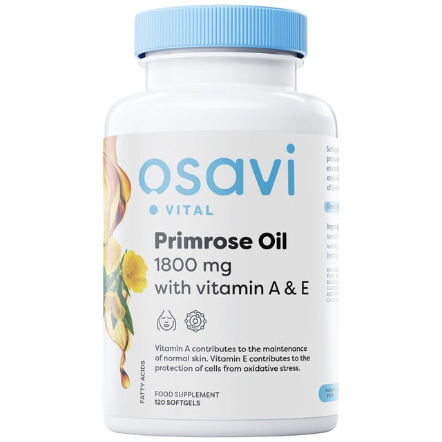 Primrose Oil 1800 mg | with Vitamin A & E - 180 Гел капсули - Feel You