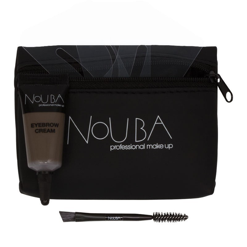 20 Set Nouba: Nouba, Eyebrow Brush + Nouba, Eyebrow Gel, 7 ml + Textile Makeup Bag, Black - Feel You