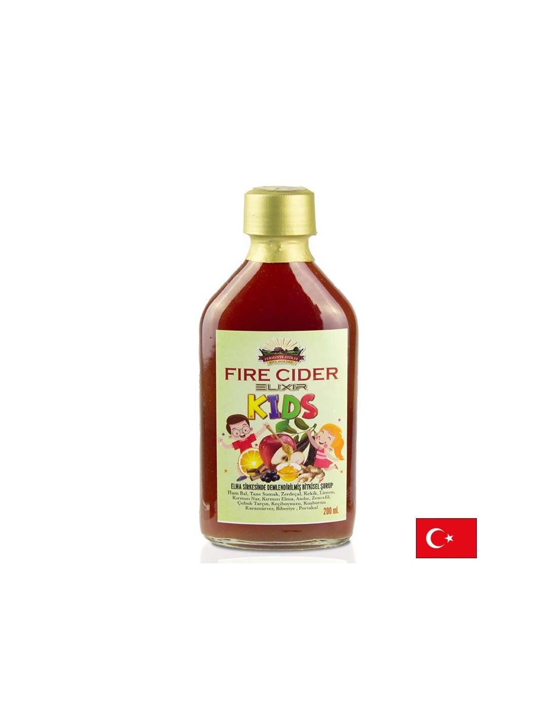 Имуноукрепващ еликсир за деца – ябълков оцет с мед и билки, 200 ml - Feel You