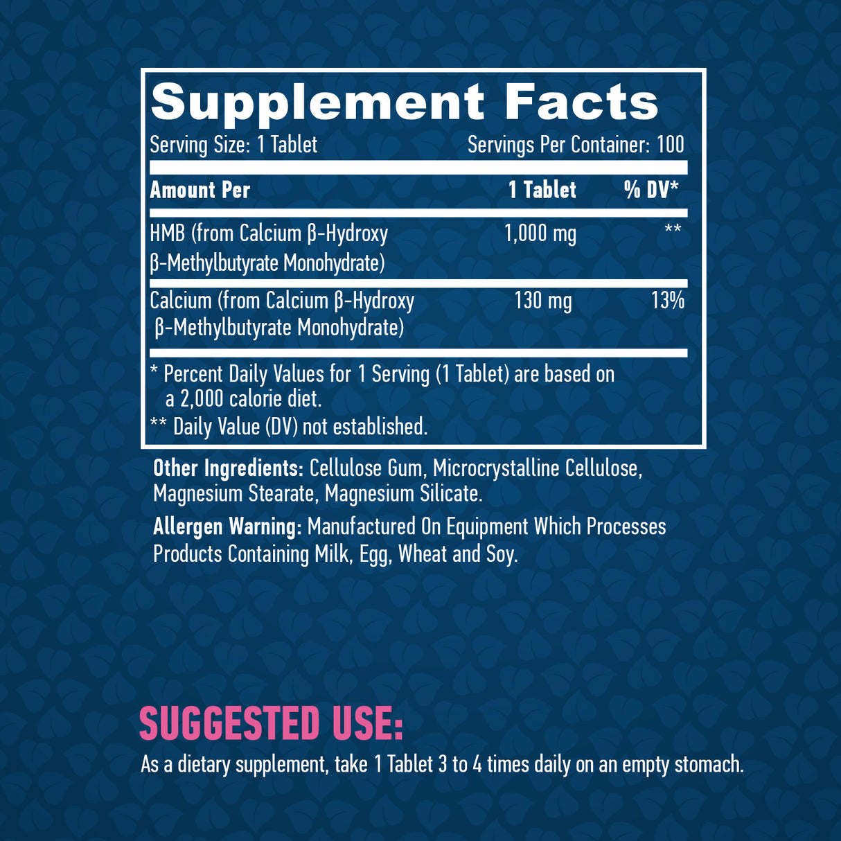HMB 1000mg / 100tabs. - Feel You