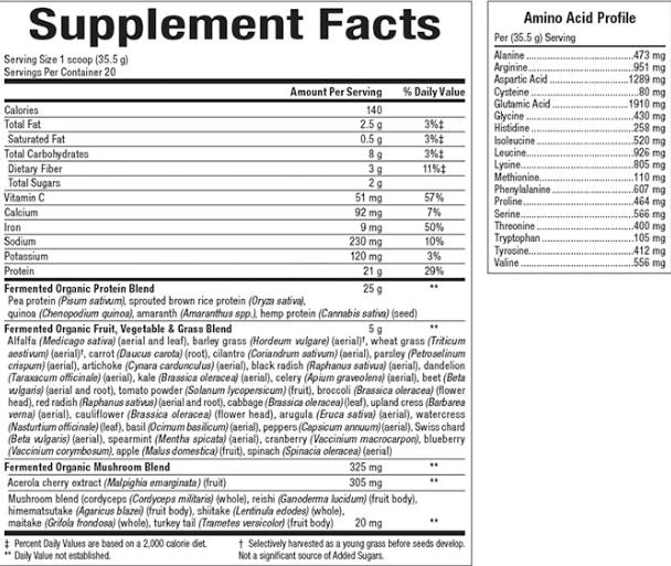 Whole Earth & Sea | 100% Fermented Organic Protein and Greens, Chocolate - 656 грама - Feel You