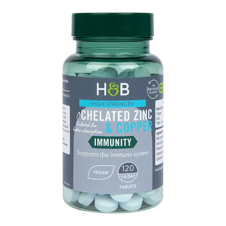 Цинк хелат 25мг с мед (High Strength Chelated Zinc with Copper) 120 таблетки, H&B - Feel You