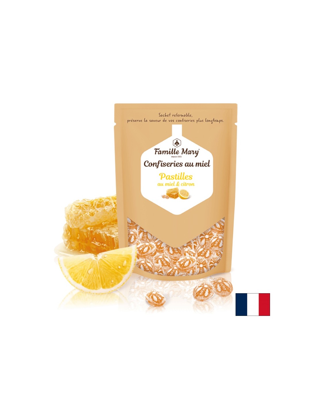 Билкови бонбони с мед и лимон за здраво гърло, 250 g - Feel You