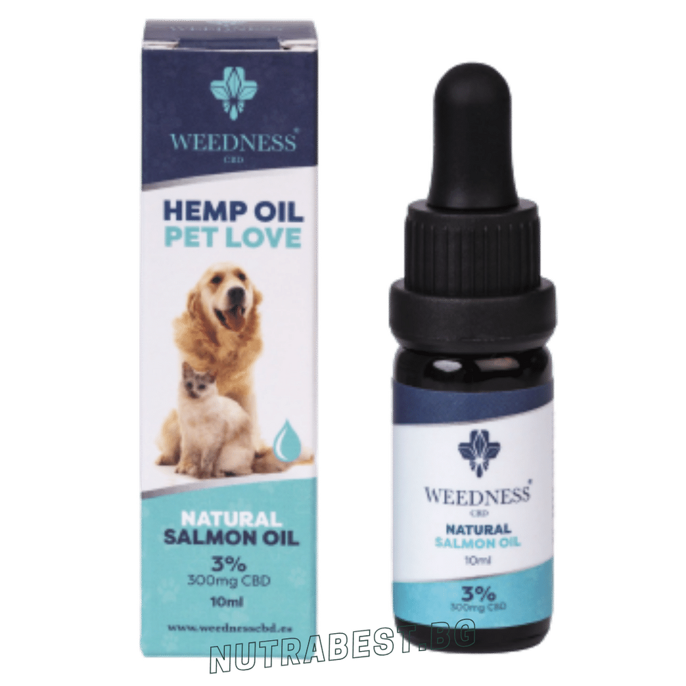 СБД масло 3% Широк спектър за малки кучета | Сьомга (10 мл) Weedness СБД - Feel You