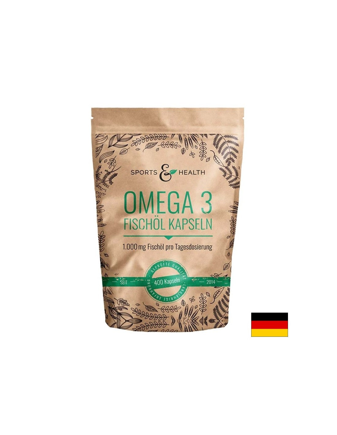 Когнитивна и сърдечна функция - Омега-3, 350 mg (EPA 180 mg / DHA 120 mg) x 400 софтгел капсули - Feel You