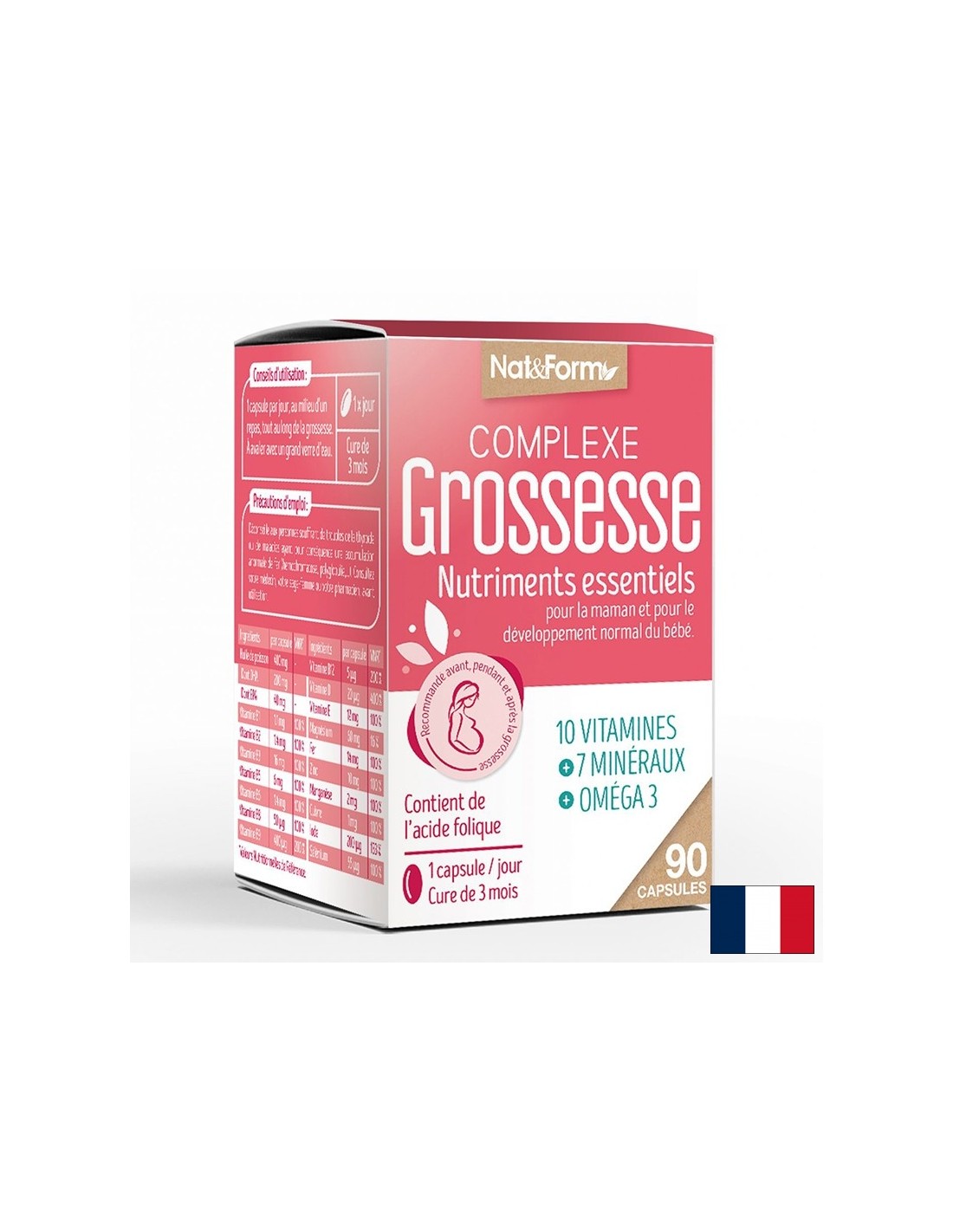 Комплекс за бременни с витамини и минерали + Омега-3 ,90 капсули - Feel You