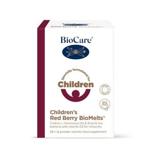 Пробиотик за деца + Витамин Д3 / BioCare Children's Red Berry BioMelts 28 Sachets - Feel You