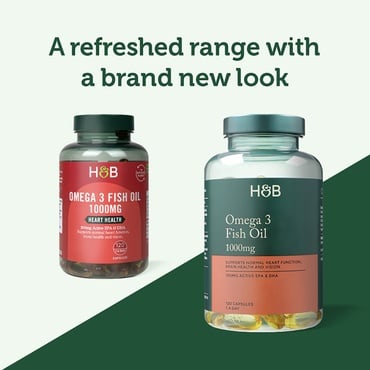 Омега-3 концентрирано рибено масло (Omega 3 Fish Oil) 1000mg 120 капсули, H&B - Feel You