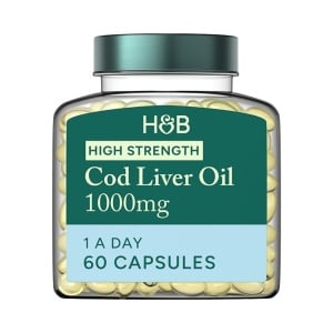 Омега-3 рибено масло от черен дроб на треска (Pure Cod Liver Oil) 1000мг 60 капсули, H&B - Feel You