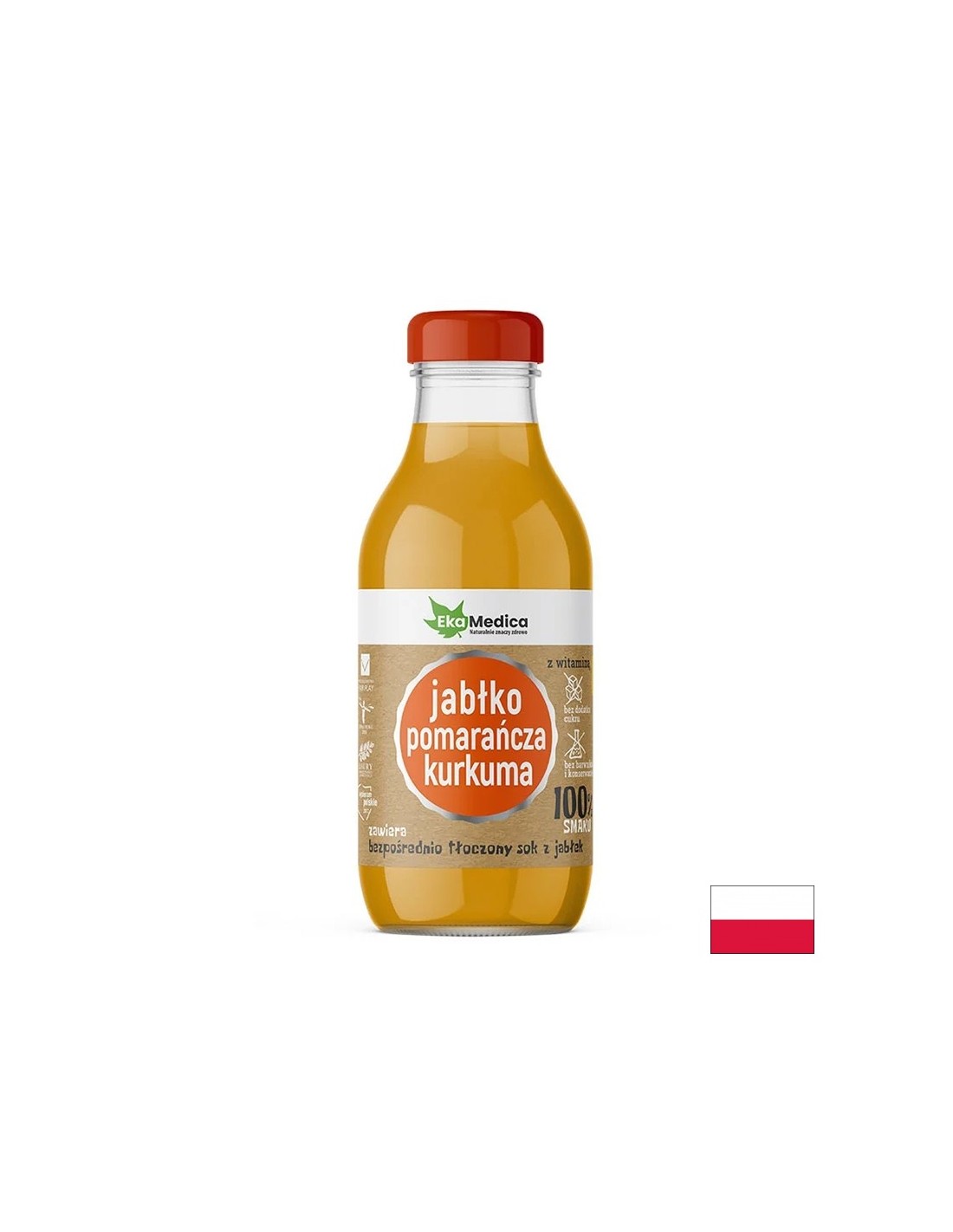 Ябълка + Портокал + Куркума – Тонус и антиоксидантна подкрепа, сок 300 ml - Feel You