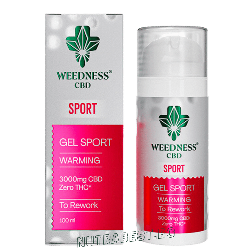 Спортен загряващ гел 3000mg СБД | 0% THC (100ml) Weedness СБД - Feel You