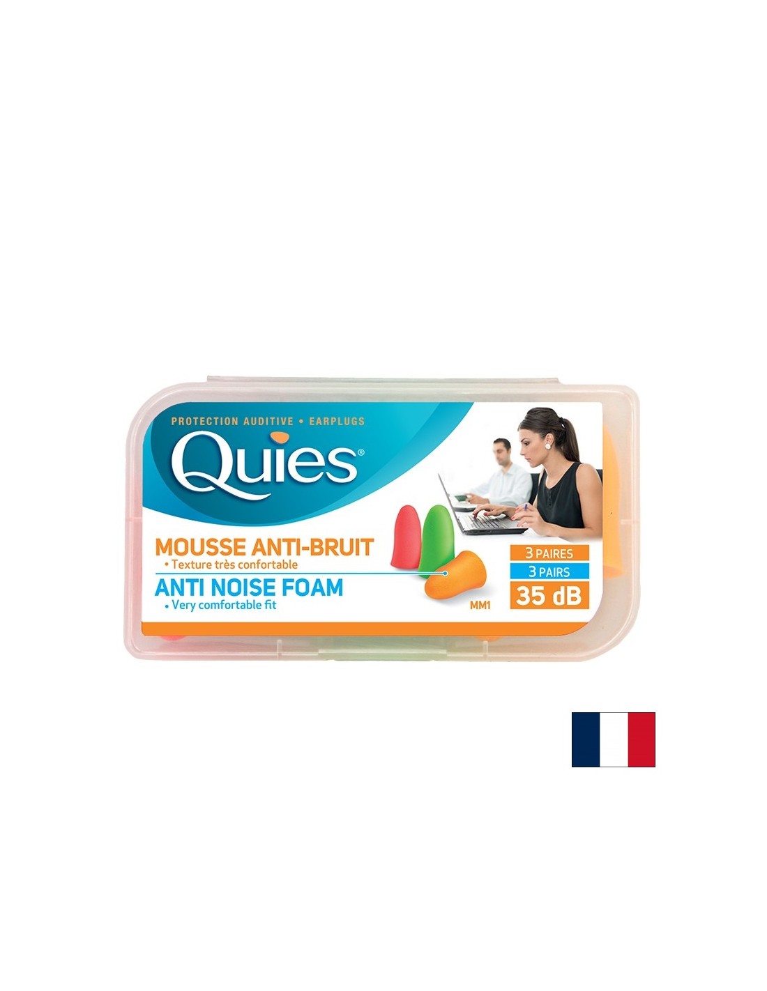 Тапи за уши за възрастни от мека полиуретанова пяна 35 dB за еднократна употреба, 3 чифта - Feel You