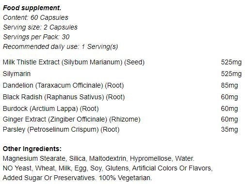 Milk Thistle Digestive 525mg / 60 Tabs - Feel You