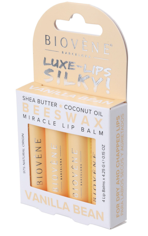 Балсам за устни с пчелен восък и ванилия – кадифено усещане - 4 броя - Feel You