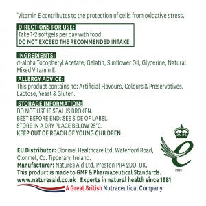 Витамин Е Натурален 400iu 60 капсули Natures Aid - Feel You