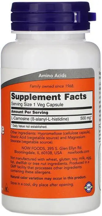 L-Carnosine 500 mg - 100 капсули - Feel You