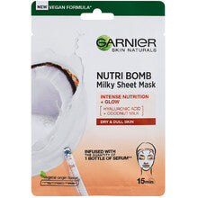 GARNIER - Skin Naturals Milky Tissue Mask - Textile face mask with coconut milk for dry skin - 32.0g