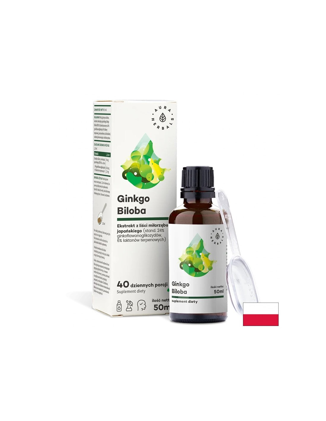 Кръвообращение и мозъчна функция - Гинко Билоба, 50 ml Aura Herbals - Feel You