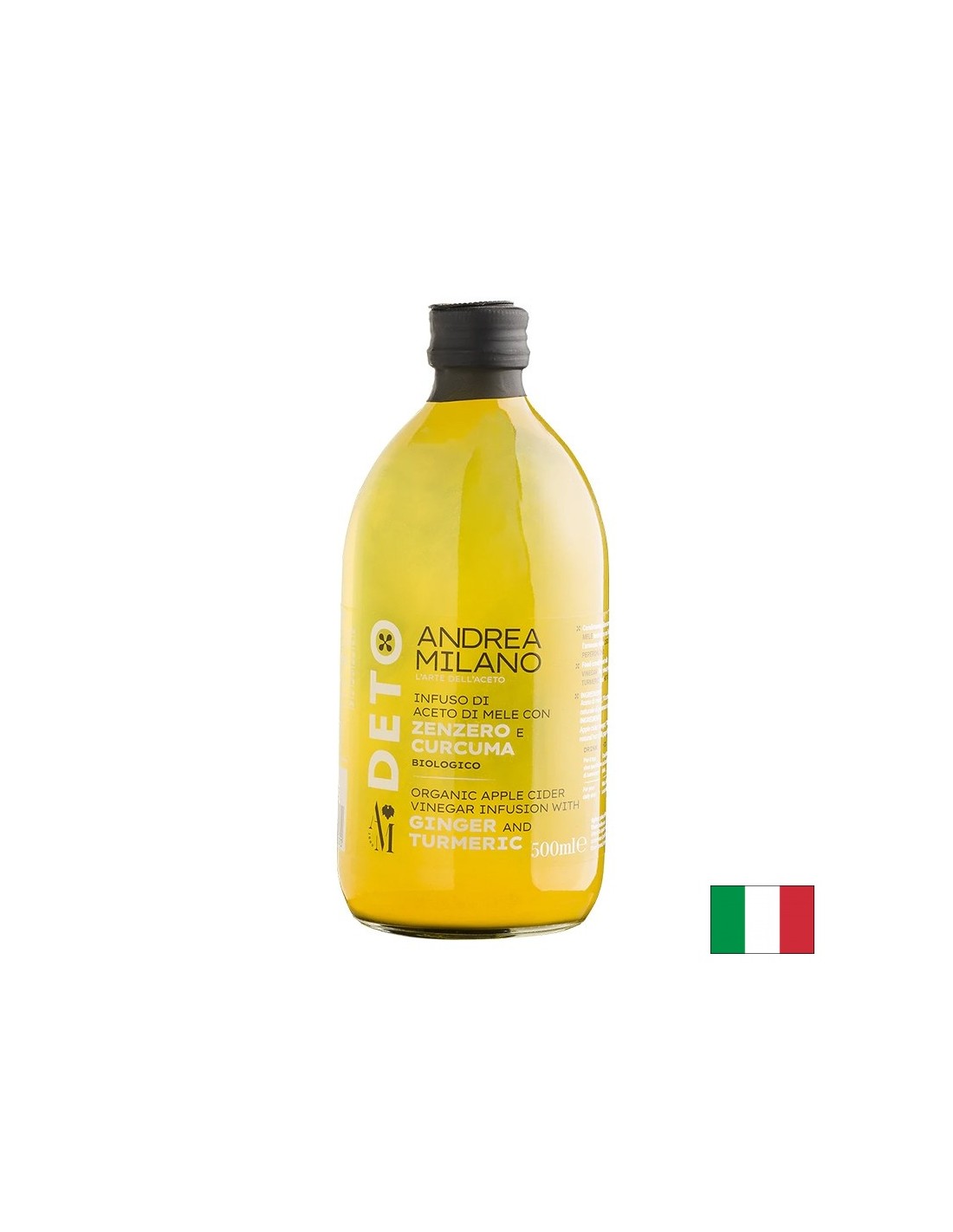 Нефилтриран ябълков оцет с джинджифил и куркума Био, 500 ml - Feel You