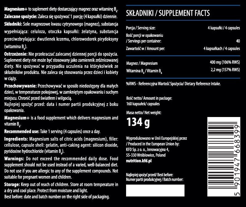 Magnesium+ / 160 Caps
